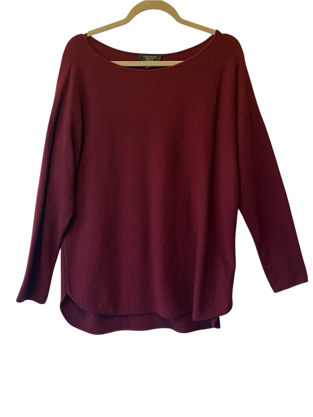 Charter Club Luxury 100% Cashmere sweater XL Burgundy Long sleeve pullover Women